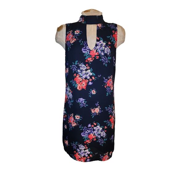 Skies are Blue Womens Navy Blue Floral‎ Dress Medium - Picture 1 of 4